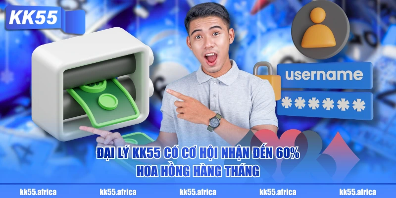 Đại lý KK55 có cơ hội nhận đến 60% hoa hồng hàng tháng